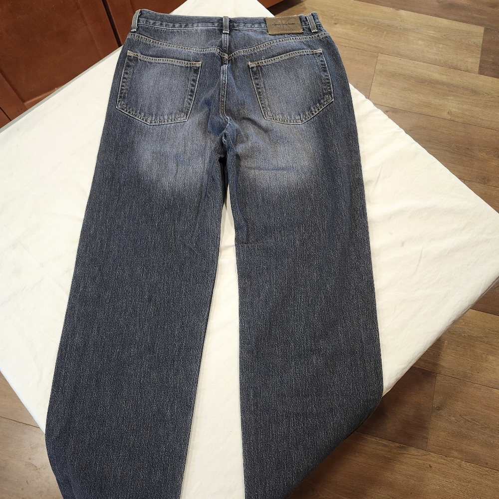 Calvin Klein Black Denim Straight Leg Jeans - Mens Size 34 - Picture 3 of 12